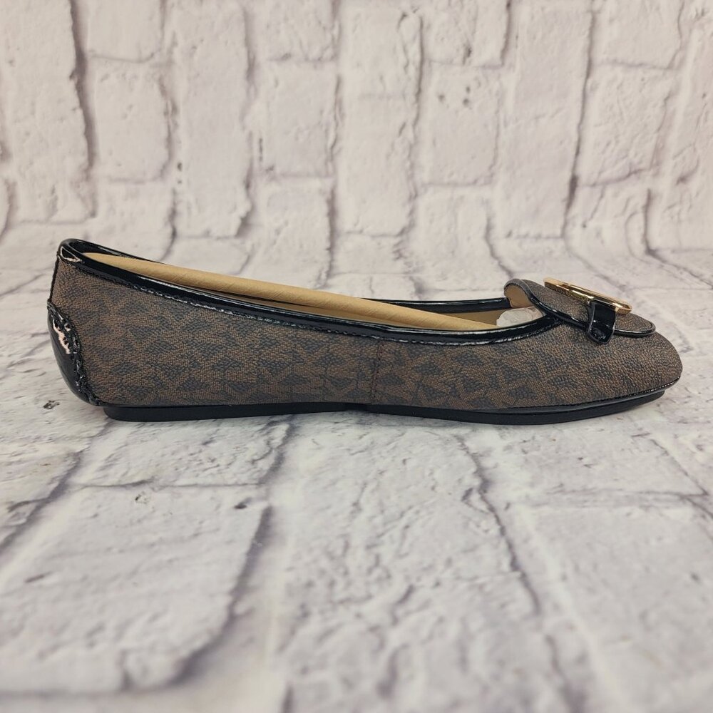 Michael Kors Lillie Moccasin Womens Flats Sz 9.5M Brown Monogram Slip-On NEW - Picture 4 of 9
